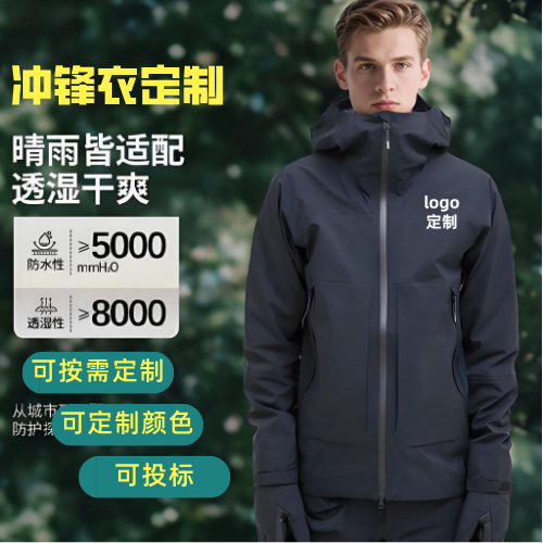 定制工作服選定制沖鋒衣軟殼拼色三合一