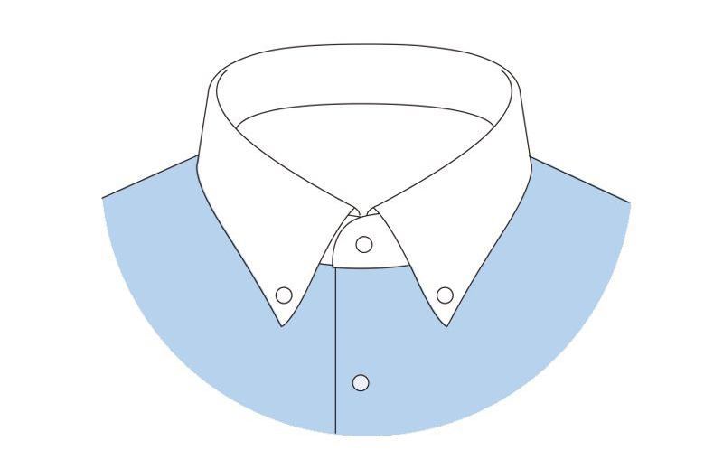襯衫領型之紐扣領